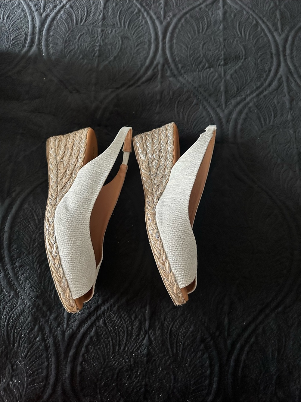 Andre Assous Light Beige Slingback Espadrille Wedges - Picture 6 of 14